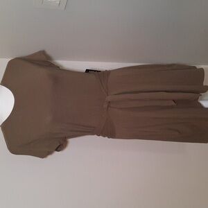 Express Olive Green Short Sleeve T-shirt Dress with Tie Waist